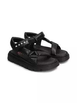 Кожаные сандалии Marni Kids, черный