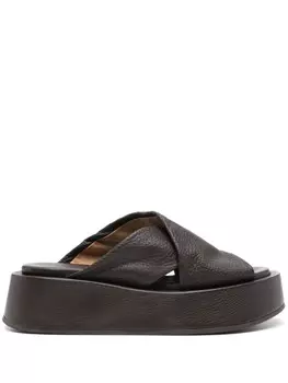 Кожаные сандалии Marsll Piattaforma 50 мм, коричневый