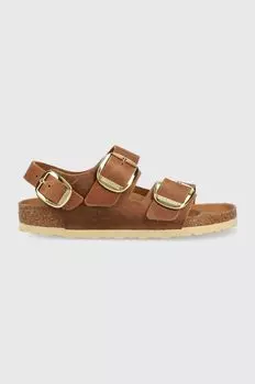 Кожаные сандалии Milano с большой пряжкой Birkenstock, коричневый