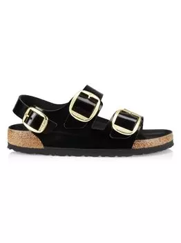 Кожаные сандалии Milano с большой пряжкой Birkenstock, черный