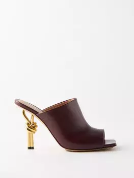 Кожаные сандалии-мюли knot 90 Bottega Veneta, бургундия