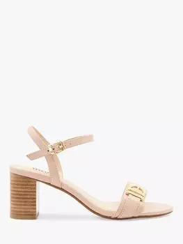 Кожаные сандалии на блочном каблуке с фирменной пряжкой Dune Jessie, синие