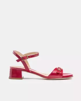 Кожаные сандалии на блочном каблуке Unisa, вишнево-красный