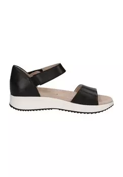 Кожаные сандалии на липучке для женщин Caprice, цвет Black Nappa