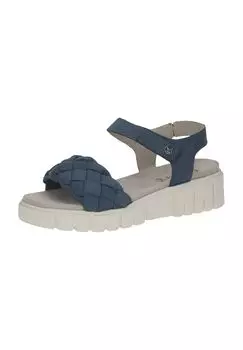 Кожаные сандалии на липучке для женщин Caprice, синий