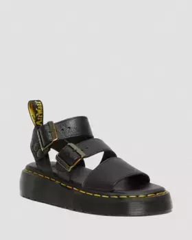 Кожаные сандалии на платформе Dr. Martens Gryphon Pisa, цвет Black — Pisa