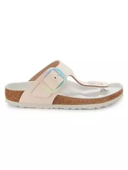 Кожаные сандалии на платформе Gizeh стандартного кроя Birkenstock, розовый
