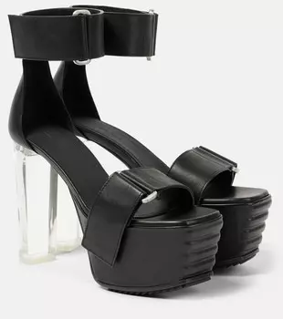 Кожаные сандалии на платформе Rick Owens, черный
