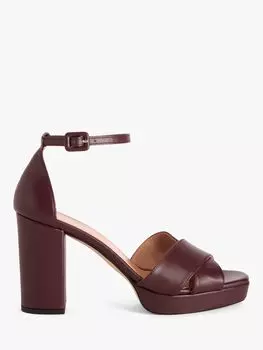 Кожаные сандалии на платформе с перекрестными ремешками Mallorie John Lewis, вино
