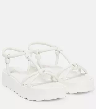 Кожаные сандалии на платформе с узлом Gianvito Rossi, белый