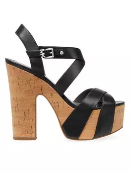 Кожаные сандалии на платформе Suki 125MM MICHAEL Michael Kors, черный