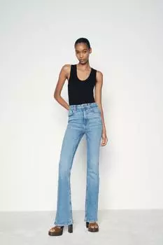 Кожаные сандалии на платформе ZARA, коричневый