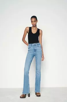 Кожаные сандалии на платформе ZARA, коричневый
