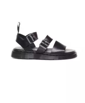 Кожаные сандалии на плоской подошве Dr. Martens, черный