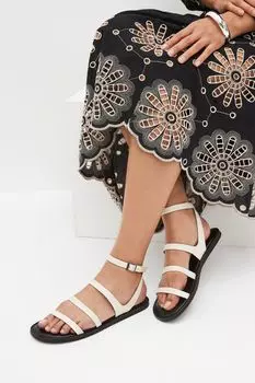 Кожаные сандалии на плоской подошве Forever Comfort Simple с ремешком на пятке Next, бежевый
