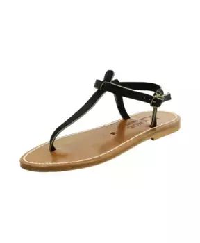 Кожаные сандалии на плоской подошве K.Jacques, черный