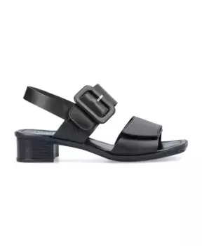 Кожаные сандалии на плоской подошве Rieker, черный