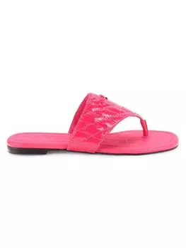 Кожаные сандалии на плоской подошве с логотипом Mileena Karl Lagerfeld Paris, цвет Shocking Pink