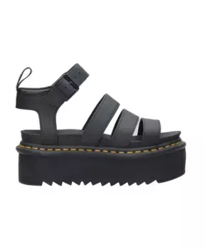 Кожаные сандалии на плоской подошве с ремешком на щиколотке Dr. Martens, черный