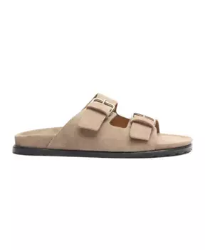 Кожаные сандалии на плоской подошве Scarosso, бежевый