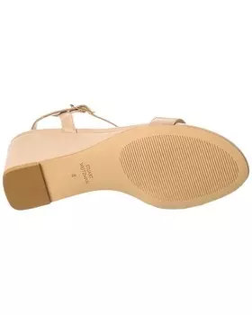 Кожаные сандалии на танкетке Stuart Weitzman Dancer 75, бежевый