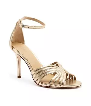 Кожаные сандалии на высоком каблуке Элли Lauren Ralph Lauren, золотой