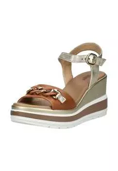 Кожаные сандалии Nerogiardini, цвет cognac