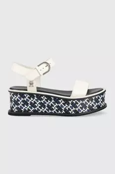 Кожаные сандалии NEW ARTISANAL FLATFORM Tommy Hilfiger, белый