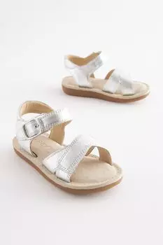 Кожаные сандалии Next, серебряный
