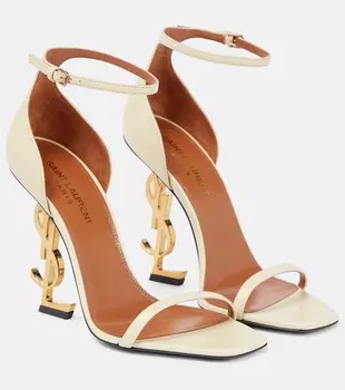 Кожаные сандалии Opyum 110 Saint Laurent, белый