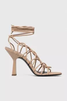 Кожаные сандалии Patrizia Pepe, бежевый