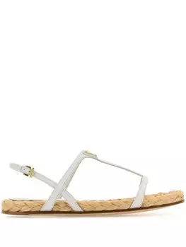 Кожаные сандалии Prada, белый