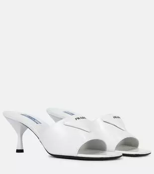 Кожаные сандалии Prada, белый