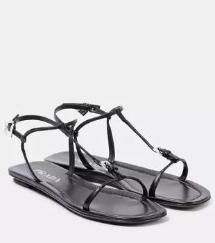 Кожаные сандалии Prada, черный