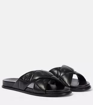 Кожаные сандалии Prada, черный