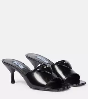 Кожаные сандалии Prada, черный