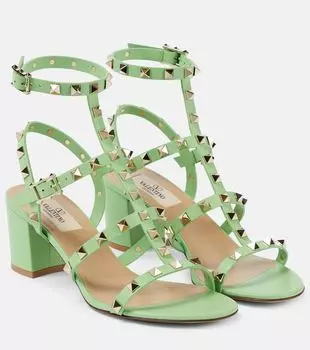 Кожаные сандалии rockstud 60 Valentino Garavani, зеленый