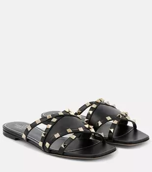 Кожаные сандалии rockstud Valentino Garavani, черный