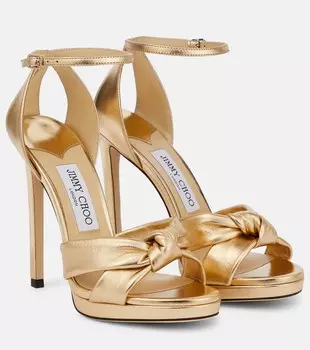 Кожаные сандалии Rosie 120 Jimmy Choo, золотой