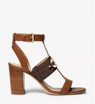 Кожаные сандалии с декорированным логотипом Michael Michael Kors Embellished Logo Izzy, коричневый