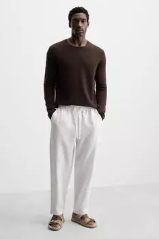 Кожаные сандалии с двумя ремешками ZARA, песочно-коричневый