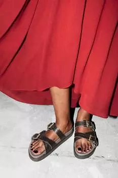 Кожаные сандалии с перекрещенными ремешками & Other Stories, коричневый