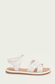 Кожаные сандалии с перекрестием Monsoon, белый