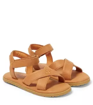 Кожаные сандалии с перекрестными ремешками Donsje, коричневый