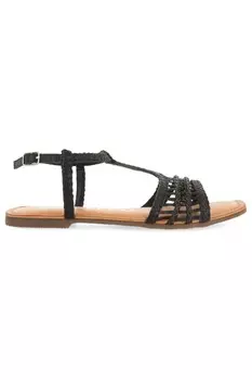 Кожаные сандалии с плетеным узором Gioseppo, черный