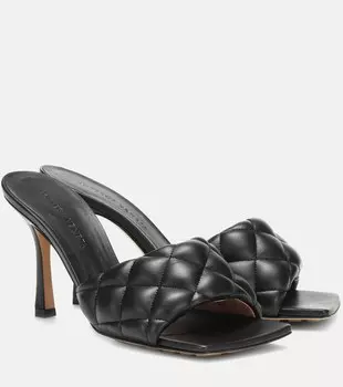 Кожаные сандалии с подкладкой Bottega Veneta, черный