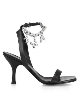 Кожаные сандалии с подвесками JW Anderson, черный