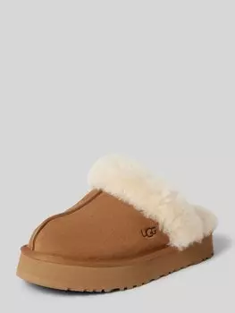 Кожаные сандалии с пришитыми этикетками, модель «DISQUETTE» UGG, коричневый