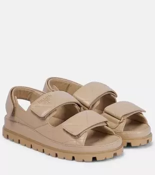 Кожаные сандалии с прострочкой Prada, Deserto