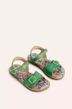 Кожаные сандалии с пряжкой Boden, зеленый
